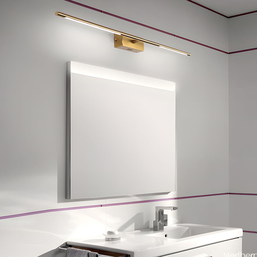 Modern Gold LED Bathroom Vanity Light Bar with Acrylic Shade in 23 and 39 Inch Options