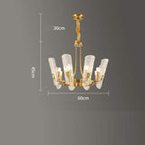 Modern Gold LED Chandelier with Glass Shades Nordic Pendant Lighting for Living Room