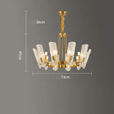 Modern Gold LED Chandelier with Glass Shades Nordic Pendant Lighting for Living Room