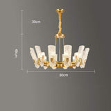 Modern Gold LED Chandelier with Glass Shades Nordic Pendant Lighting for Living Room