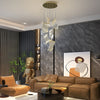 Modern Gold LED Chandelier with Irregular Acrylic Paper Curls and Stepless Dimming