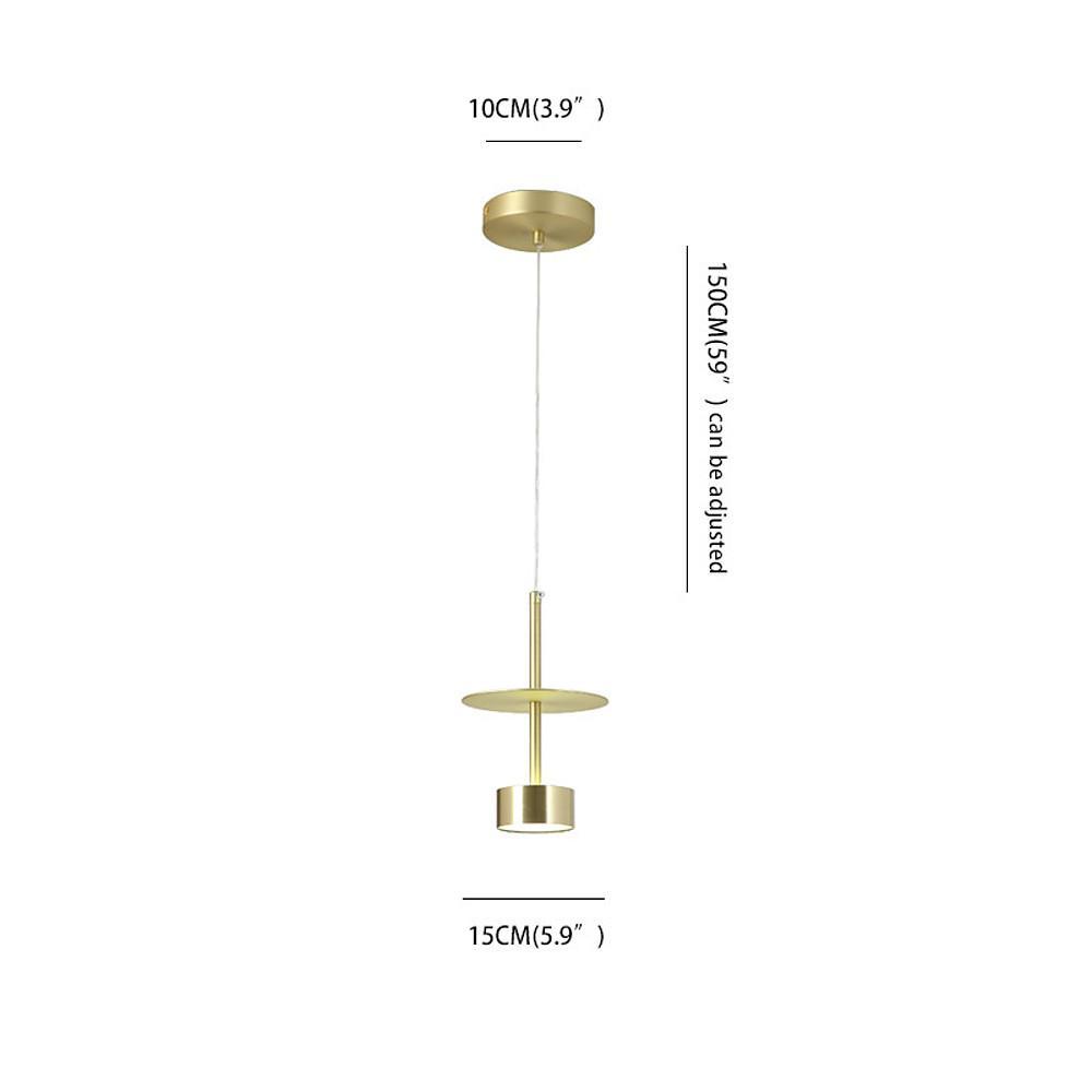 Modern Gold LED Pendant Light Industrial Metal Hanging Fixture for Kitchen Island