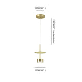 Modern Gold LED Pendant Light Industrial Metal Hanging Fixture for Kitchen Island