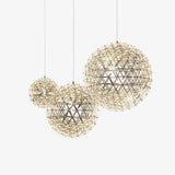 Modern Gold LED Spark Ball Pendant Light Spherical Fireworks Chandelier for Modern Interiors