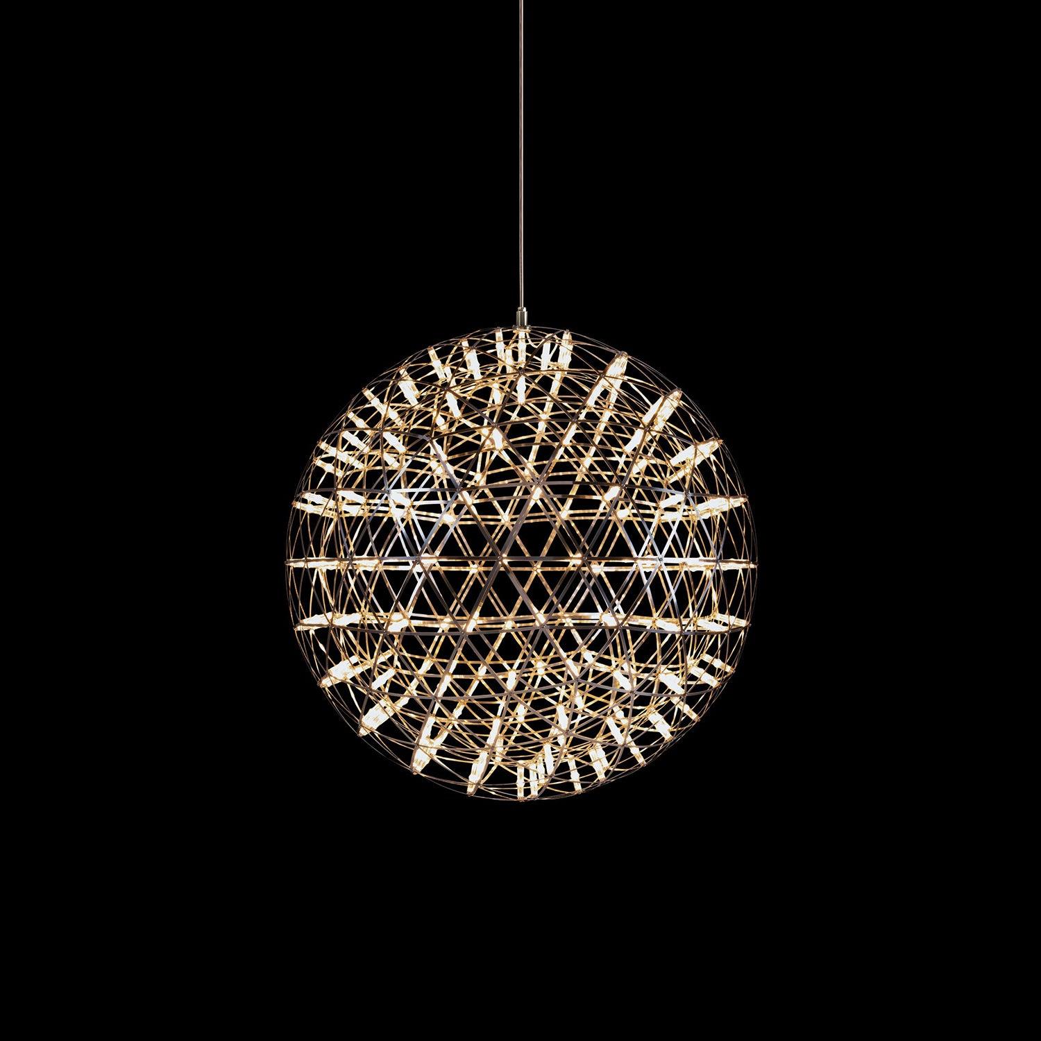 Modern Gold LED Spark Ball Pendant Light Spherical Fireworks Chandelier for Modern Interiors