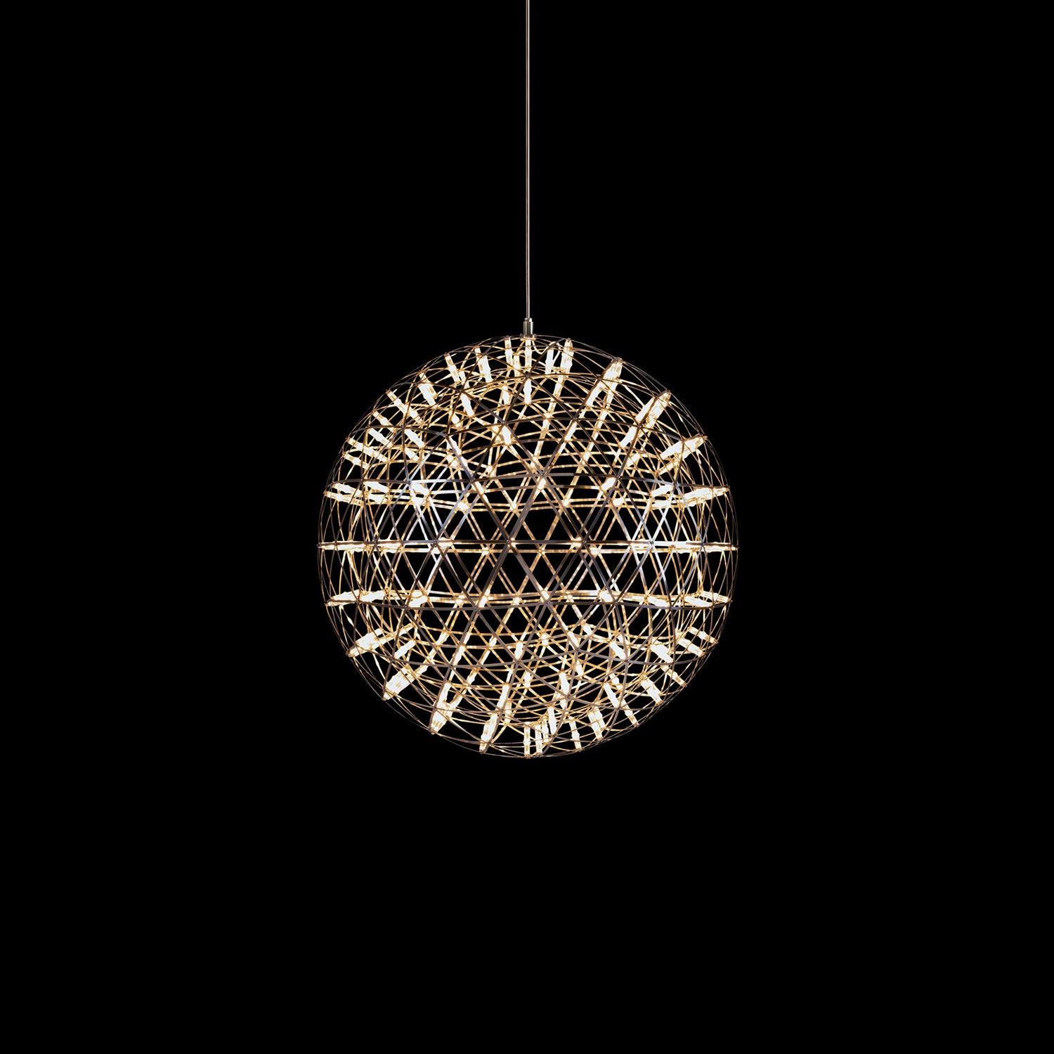 Modern Gold LED Spark Ball Pendant Light Spherical Fireworks Chandelier for Modern Interiors