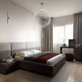 Modern Gold LED Spark Ball Pendant Light Spherical Fireworks Chandelier for Modern Interiors