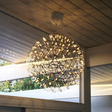 Modern Gold LED Spark Ball Pendant Light Spherical Fireworks Chandelier for Modern Interiors