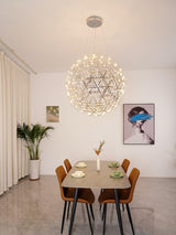 Modern Gold LED Spark Ball Pendant Light Spherical Fireworks Chandelier for Modern Interiors