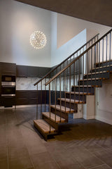 Modern Gold LED Spark Ball Pendant Light Spherical Fireworks Chandelier for Modern Interiors