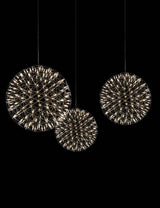 Modern Gold LED Spark Ball Pendant Light Spherical Fireworks Chandelier for Modern Interiors