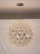 Modern Gold LED Spark Ball Pendant Light Spherical Fireworks Chandelier for Modern Interiors
