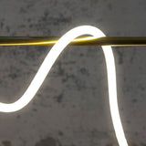 Modern Gold LED Strip Chandelier Adjustable DIY Metal Pendant Light for Living Room and Bedroom