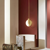 Modern Gold LED Sunset Pendant Light with Round Acrylic Shade for Living Room and Dining Areas