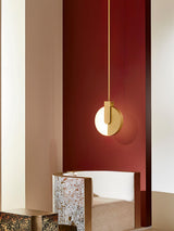 Modern Gold LED Sunset Pendant Light with Round Acrylic Shade for Living Room and Dining Areas