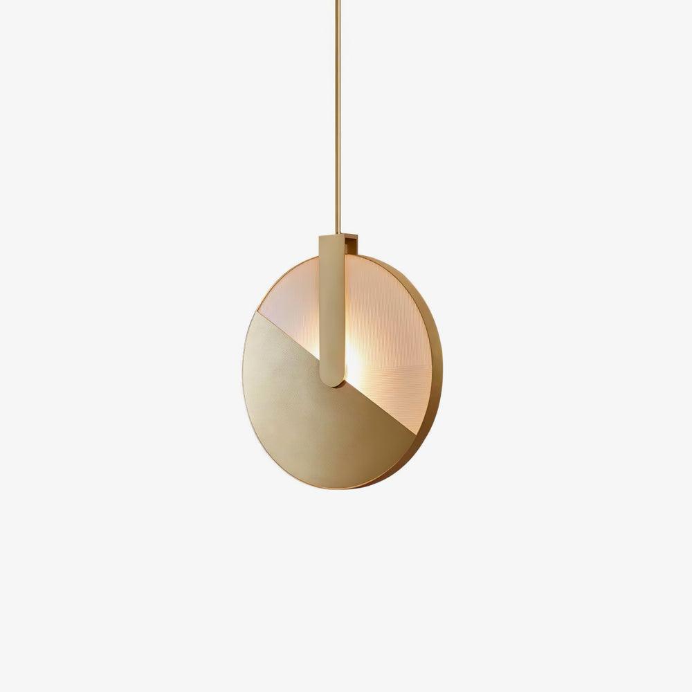 Modern Gold LED Sunset Pendant Light with Round Acrylic Shade for Living Room and Dining Areas