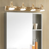 Modern Gold LED Vanity Light with 180 Degree Rotatable Heads and Adjustable Bathroom Wall Fixture