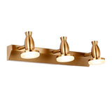 Modern Gold LED Vanity Light with 180 Degree Rotatable Heads and Adjustable Bathroom Wall Fixture