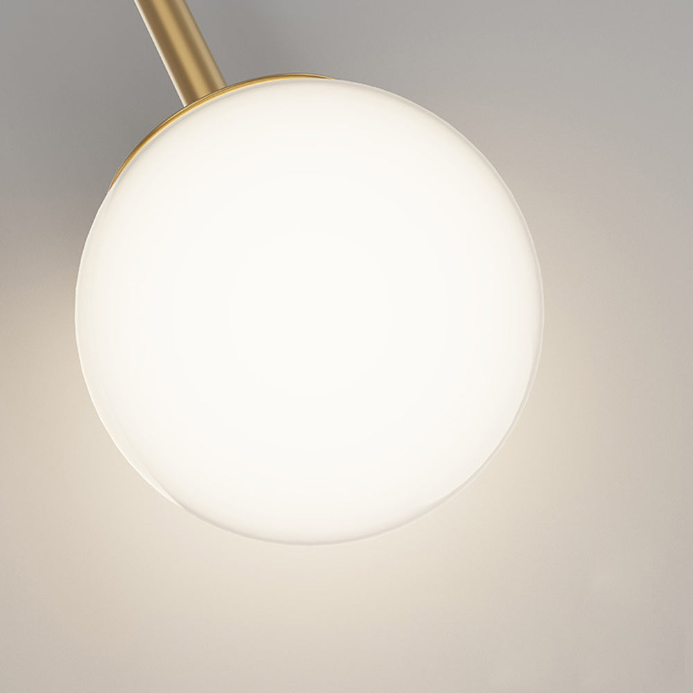 Modern Gold LED Wall Sconce 2 Light Fixture with Acrylic Ring and Frosted Globe