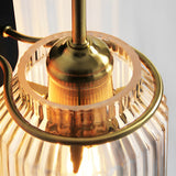 Modern Gold LED Wall Sconce with Wavy Glass Shade Elegant Round Funnel Indoor Lighting Fixture