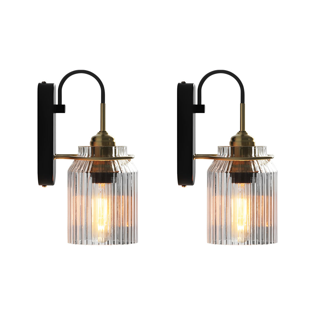 Modern Gold LED Wall Sconce with Wavy Glass Shade Elegant Round Funnel Indoor Lighting Fixture