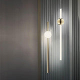 Modern Gold Linear Chandelier with Glass Spherical Shades for Dining Room and Kitchen Island