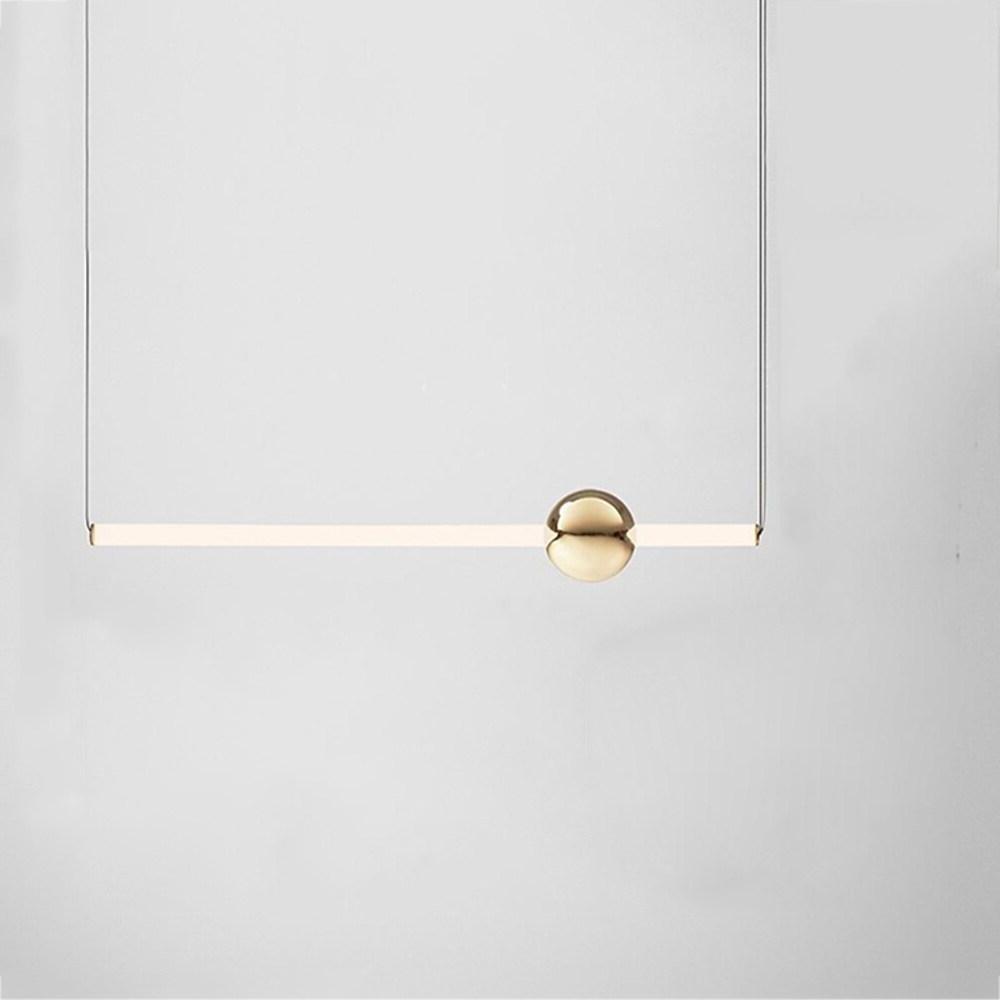 Modern Gold Linear Chandelier with Glass Spherical Shades for Dining Room and Kitchen Island