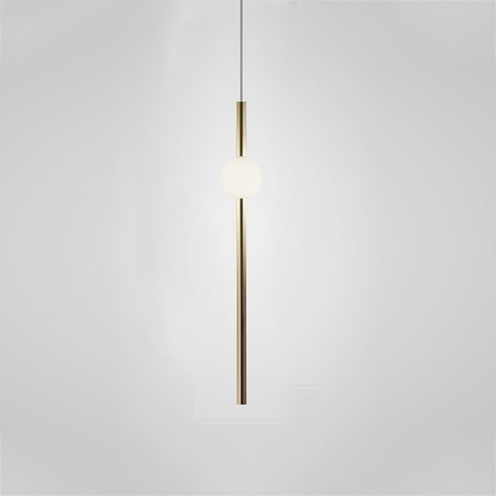 Modern Gold Linear Chandelier with Glass Spherical Shades for Dining Room and Kitchen Island