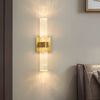 Modern Gold Long Strip Bubble Crystal LED Wall Sconce Up and Down Lighting for Bedroom