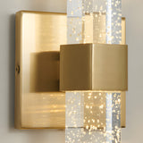 Modern Gold Long Strip Bubble Crystal LED Wall Sconce Up and Down Lighting for Bedroom
