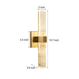 Modern Gold Long Strip Bubble Crystal LED Wall Sconce Up and Down Lighting for Bedroom