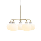 Modern Gold Metal and Opal Glass Globe Pendant Light for Contemporary Interiors
