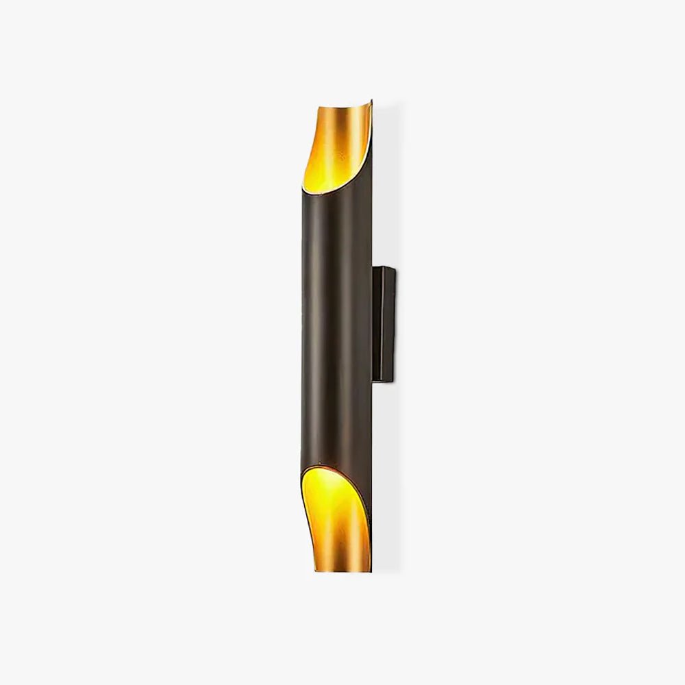 Modern Gold Minimalist Straight Wall Sconce Dual Light Fixture for Bedroom and Hallway