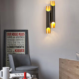 Modern Gold Minimalist Straight Wall Sconce Dual Light Fixture for Bedroom and Hallway