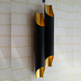 Modern Gold Minimalist Straight Wall Sconce Dual Light Fixture for Bedroom and Hallway