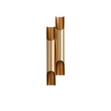 Modern Gold Minimalist Straight Wall Sconce Dual Light Fixture for Bedroom and Hallway