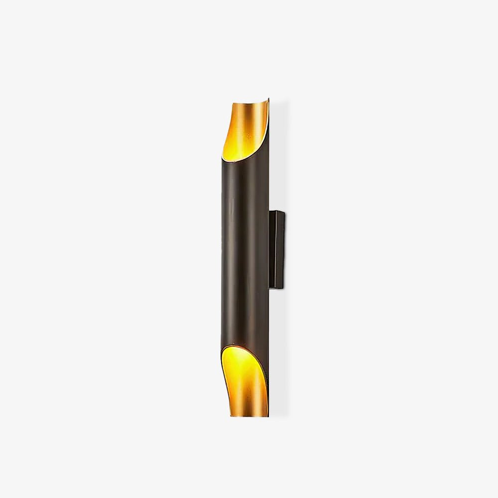 Modern Gold Minimalist Straight Wall Sconce Dual Light Fixture for Bedroom and Hallway