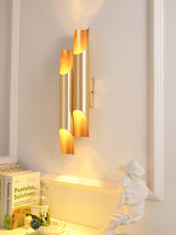 Modern Gold Minimalist Straight Wall Sconce Dual Light Fixture for Bedroom and Hallway