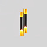 Modern Gold Minimalist Straight Wall Sconce Dual Light Fixture for Bedroom and Hallway