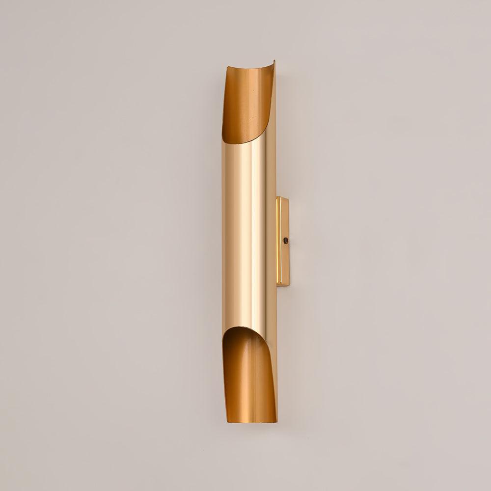 Modern Gold Minimalist Straight Wall Sconce Dual Light Fixture for Bedroom and Hallway