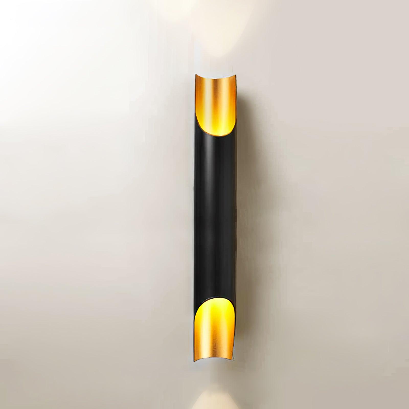 Modern Gold Minimalist Straight Wall Sconce Dual Light Fixture for Bedroom and Hallway