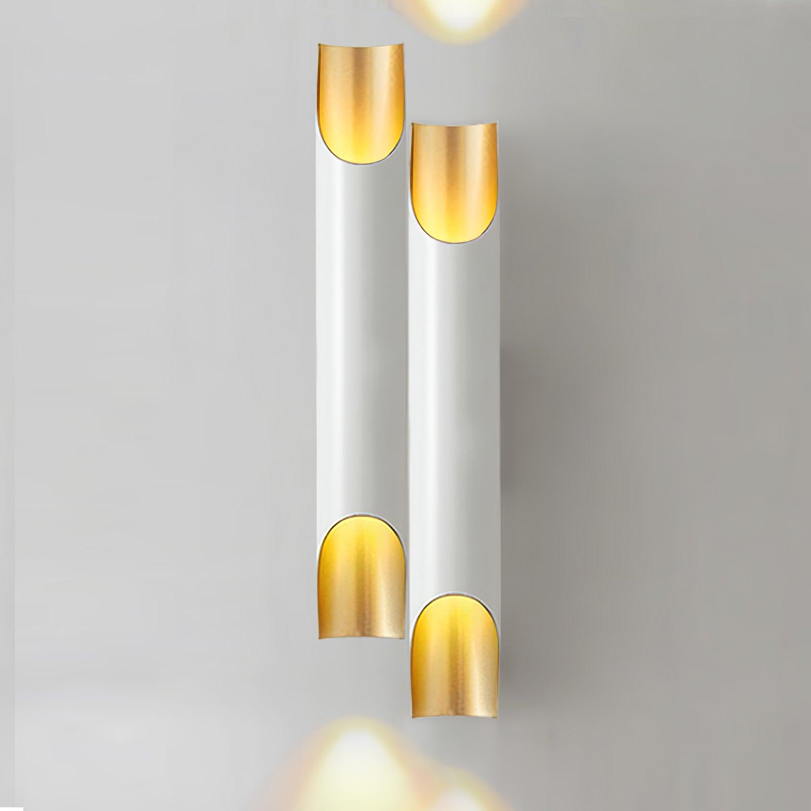 Modern Gold Minimalist Straight Wall Sconce Dual Light Fixture for Bedroom and Hallway