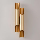 Modern Gold Minimalist Straight Wall Sconce Dual Light Fixture for Bedroom and Hallway