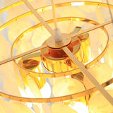 Modern Gold Nordic Chandelier with Round Shell Pieces and Electroplated Iron Frame