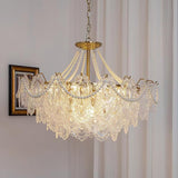 Modern Gold Pearl Glass Chandelier Luxury Globe Pendant Ceiling Light