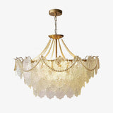 Modern Gold Pearl Glass Chandelier Luxury Globe Pendant Ceiling Light