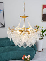 Modern Gold Pearl Glass Chandelier Luxury Globe Pendant Ceiling Light