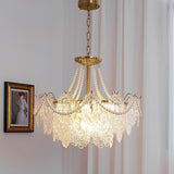 Modern Gold Pearl Glass Chandelier Luxury Globe Pendant Ceiling Light