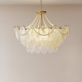 Modern Gold Pearl Glass Chandelier Luxury Globe Pendant Ceiling Light