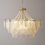 Modern Gold Pearl Glass Chandelier Luxury Globe Pendant Ceiling Light